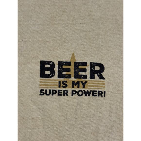 “Beer Is My Superpower But My Wife Is My Kryptonite" Beer Dyed Shirt - Men Large - Picture 3 of 10